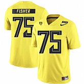 Oregon Ducks 75 Jake Fisher Yellow Nike College Football Jersey Dzhi,baseball caps,new era cap wholesale,wholesale hats